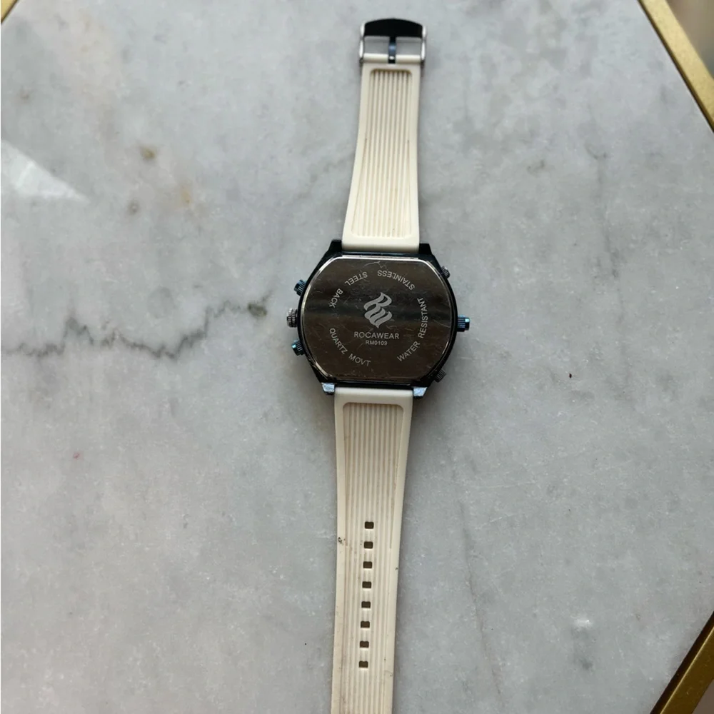 Rocawear Blue and Cream Smartwatch with Rugged Design
